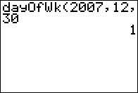 The dayOfWk( Command