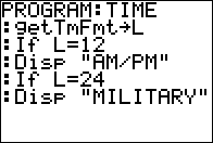 The getTmFmt Command