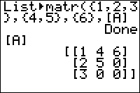 The List►matr( Command