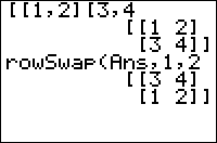 The rowSwap( Command